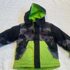 Children's Place Boys Size 3T Winter Jacket Black/Floresant Green 3in1 Jacket